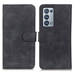 Leather Case Stands Flip Cover Holder K09Z for Oppo Reno6 Pro 5G Black