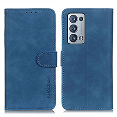 Leather Case Stands Flip Cover Holder K09Z for Oppo Reno6 Pro 5G Blue