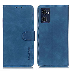 Leather Case Stands Flip Cover Holder K09Z for Oppo Reno7 5G Blue