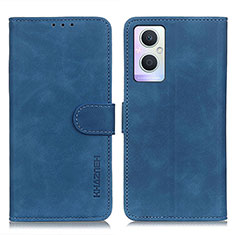 Leather Case Stands Flip Cover Holder K09Z for Oppo Reno7 Z 5G Blue