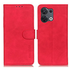 Leather Case Stands Flip Cover Holder K09Z for Oppo Reno8 Pro 5G Red