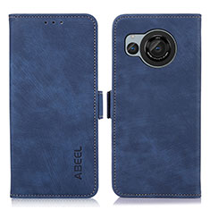 Leather Case Stands Flip Cover Holder K09Z for Sharp Aquos R8 Blue