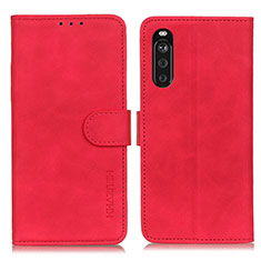 Leather Case Stands Flip Cover Holder K09Z for Sony Xperia 10 III Red