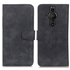 Leather Case Stands Flip Cover Holder K09Z for Sony Xperia PRO-I Black