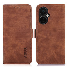 Leather Case Stands Flip Cover Holder K10Z for OnePlus Nord N30 5G Brown