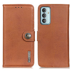 Leather Case Stands Flip Cover Holder KZ02 for Samsung Galaxy M23 5G Brown