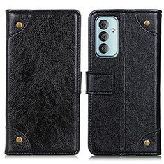 Leather Case Stands Flip Cover Holder KZ6 for Samsung Galaxy F23 5G Black