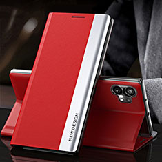 Leather Case Stands Flip Cover Holder L01 for Nothing Phone 1 Red