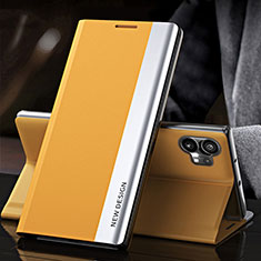 Leather Case Stands Flip Cover Holder L01 for Nothing Phone 1 Yellow