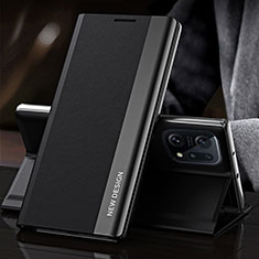 Leather Case Stands Flip Cover Holder L01 for Oppo Find X5 5G Black