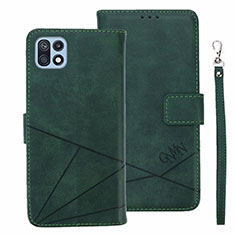 Leather Case Stands Flip Cover Holder L01 for Samsung Galaxy F42 5G Green