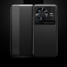 Leather Case Stands Flip Cover Holder L01 for Vivo X80 Pro 5G Black