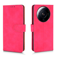 Leather Case Stands Flip Cover Holder L01 for Xiaomi Mi 12 Ultra 5G Hot Pink