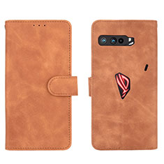 Leather Case Stands Flip Cover Holder L01Z for Asus ROG Phone 3 Brown