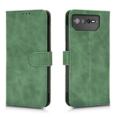 Leather Case Stands Flip Cover Holder L01Z for Asus ROG Phone 6 Green