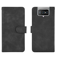 Leather Case Stands Flip Cover Holder L01Z for Asus Zenfone 7 Pro ZS671KS Black