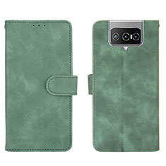 Leather Case Stands Flip Cover Holder L01Z for Asus Zenfone 7 Pro ZS671KS Green