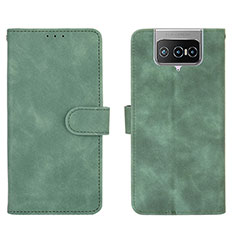 Leather Case Stands Flip Cover Holder L01Z for Asus ZenFone 8 Flip ZS672KS Green