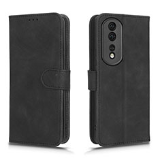Leather Case Stands Flip Cover Holder L01Z for Huawei Honor 80 Pro 5G Black