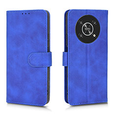 Leather Case Stands Flip Cover Holder L01Z for Huawei Honor X9 5G Blue