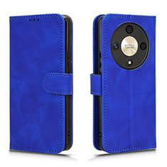 Leather Case Stands Flip Cover Holder L01Z for Huawei Honor X9b 5G Blue