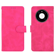 Leather Case Stands Flip Cover Holder L01Z for Huawei Mate 40 Hot Pink