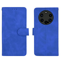 Leather Case Stands Flip Cover Holder L01Z for Huawei Mate 40 Pro+ Plus Blue