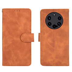 Leather Case Stands Flip Cover Holder L01Z for Huawei Mate 40 Pro+ Plus Brown