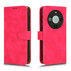 Leather Case Stands Flip Cover Holder L01Z for Huawei Mate 60 Hot Pink