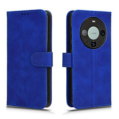 Leather Case Stands Flip Cover Holder L01Z for Huawei Mate 60 Pro Blue