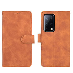 Leather Case Stands Flip Cover Holder L01Z for Huawei Mate X2 Brown