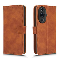 Leather Case Stands Flip Cover Holder L01Z for Huawei Nova 11 Pro Brown