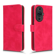Leather Case Stands Flip Cover Holder L01Z for Huawei Nova 11 Pro Hot Pink