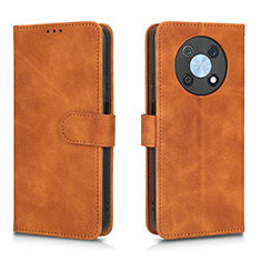 Leather Case Stands Flip Cover Holder L01Z for Huawei Nova Y90 Brown