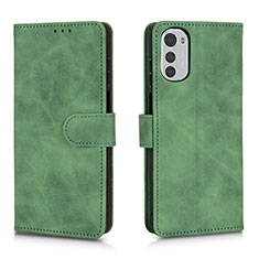 Leather Case Stands Flip Cover Holder L01Z for Motorola Moto E32 Green