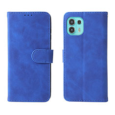 Leather Case Stands Flip Cover Holder L01Z for Motorola Moto Edge 20 Lite 5G Blue