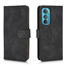Leather Case Stands Flip Cover Holder L01Z for Motorola Moto Edge 30 5G Black