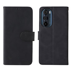 Leather Case Stands Flip Cover Holder L01Z for Motorola Moto Edge Plus (2022) 5G Black