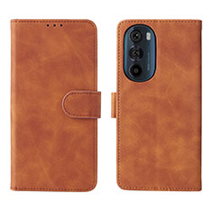 Leather Case Stands Flip Cover Holder L01Z for Motorola Moto Edge X30 5G Brown