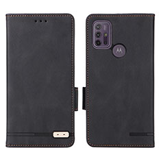 Leather Case Stands Flip Cover Holder L01Z for Motorola Moto G10 Black