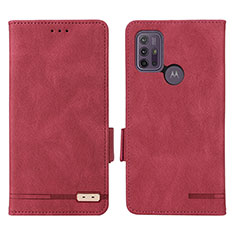 Leather Case Stands Flip Cover Holder L01Z for Motorola Moto G10 Power Red