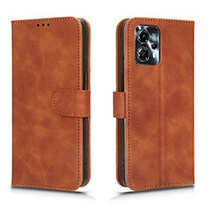 Leather Case Stands Flip Cover Holder L01Z for Motorola Moto G13 Brown