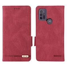Leather Case Stands Flip Cover Holder L01Z for Motorola Moto G30 Red