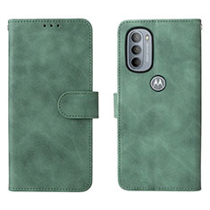 Leather Case Stands Flip Cover Holder L01Z for Motorola Moto G31 Green