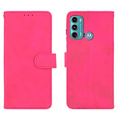 Leather Case Stands Flip Cover Holder L01Z for Motorola Moto G40 Fusion Hot Pink