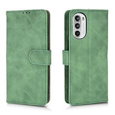 Leather Case Stands Flip Cover Holder L01Z for Motorola MOTO G52 Green