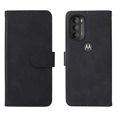 Leather Case Stands Flip Cover Holder L01Z for Motorola Moto G71 5G Black