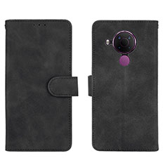 Leather Case Stands Flip Cover Holder L01Z for Nokia 5.4 Black