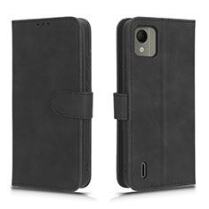 Leather Case Stands Flip Cover Holder L01Z for Nokia C110 Black