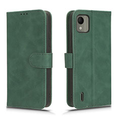 Leather Case Stands Flip Cover Holder L01Z for Nokia C110 Green